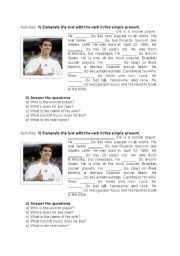 English Worksheet: Who is this soccer player? Simple present worksheet