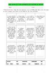 MEANS OF TRANSPORTATION TEST