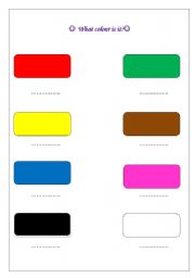 English Worksheet: What colour is it ?