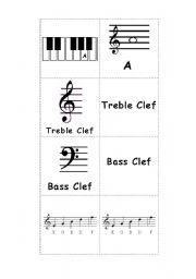 English Worksheet: Musical Notes Memory Game