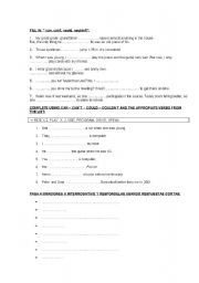 English Worksheet: can and could