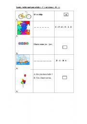 English worksheet: our toys