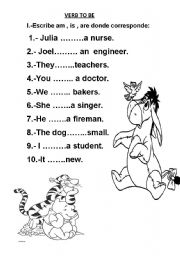 English Worksheet: Verb TO BE