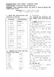 English Worksheet: Past simple