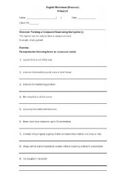 English Worksheet: Hyphenated Words