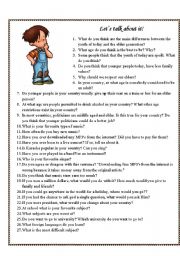 English Worksheet: Lets talk