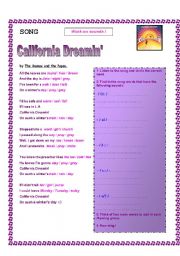 English Worksheet: California Dreaming 