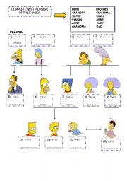 English Worksheet: The Family (the Simpsons) part 1