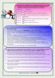 English Worksheet: Song - Phrasal Verbs & Past Modals Part 3 - Adam Lambert - Whataya Want From Me 