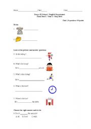English worksheet: Spelling,Grammar and Reading