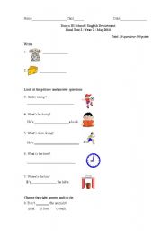 English Worksheet: Spelling,Grammar and Reading