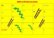 English Worksheet: MAKE and DO Snakes and Ladders with 36 cards