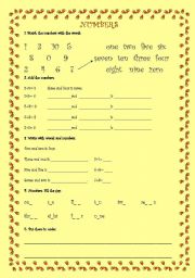 English Worksheet: Numbers (0-10)