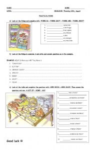 English Worksheet: What is there in the kitchen?