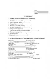 English worksheet: Questions tags