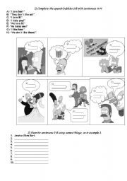 English Worksheet: The Simpsons likes and dislikes
