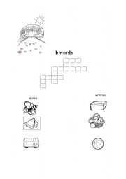 English worksheet: crossword letter b