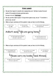 direct speech worksheet grade 4