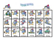 English Worksheet: Verbs Bingo (2 of 2)