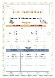 English Worksheet: BE - SIMPLE PRESENT A LESSON TO WRITE & LEARN