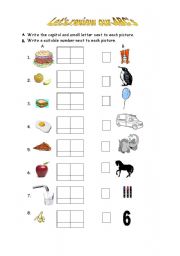 English worksheet: Review of ABC letters