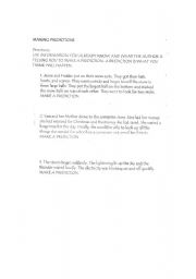 English Worksheet: Making Predictions