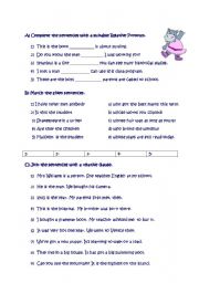 Revision worksheet including relative pronouns, as..as, too, enough, adjectives, verbs