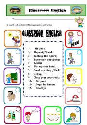 English Worksheet: classroom english