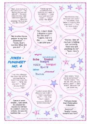 JOKES  FUNSHEET NO. 4  BLACK & WHITE VERSION AND ANSWER KEY INCLUDED  FULLY EDITABLE  GOOD FOR ADULTS, TOO!!