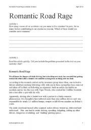 English worksheet: Romantic road age