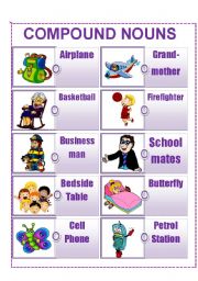 English Worksheet: Compouns Nouns Dominoes