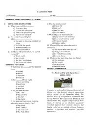 English Worksheet: Diagnostic Test