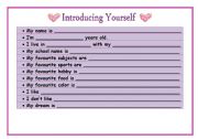 English Worksheet: Introducing yourself