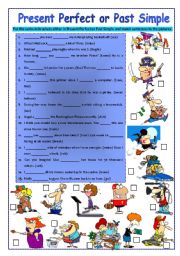 English Worksheet: Present Perfect or Past Simple (+key)