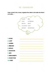 English worksheet: My Classroom