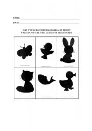 English worksheet: Animals