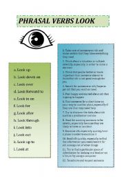 English Worksheet: Phrasal Verbs LOOK