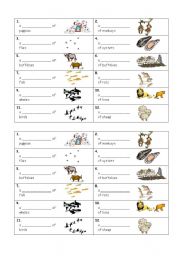 English Worksheet: Collective Noun Cards and Exercise