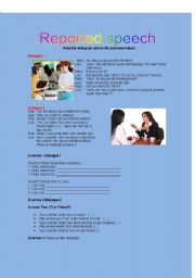 English Worksheet: REPORTED SPEECH ORAL AND WRITTEN ACTIVITY