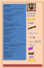 English worksheet: SONG: LEAN ON ME - BILL WITHERS