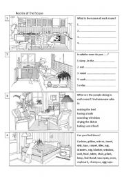 English Worksheet: Rooms of the House