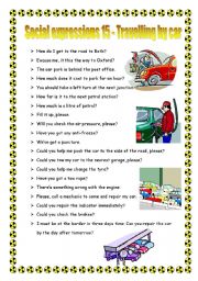 English Worksheet: Social expressions 15 - travelling by car