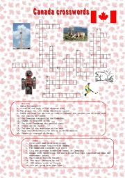 English Worksheet: Canada crosswords
