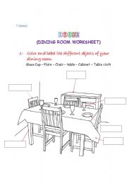 English Worksheet: Dining room worksheet