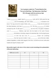 English Worksheet: THE LORD OF THE RINGS - video activity + KEY