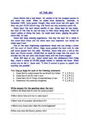 English Worksheet: AT THE SEA