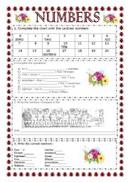 English Worksheet: Numbers 0 until 20