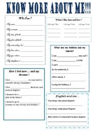 English Worksheet: Ice breaker for first courses