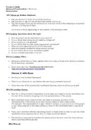English Worksheet: Elections