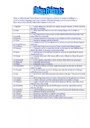 English Worksheet: False Friends